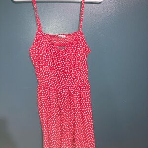 Hollister Co. Red Floral Open Back Spaghetti Strap Romper